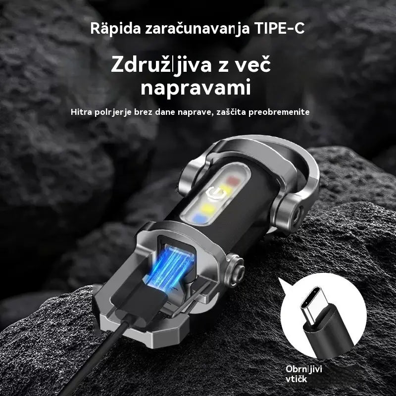 【2 kos】🔥Odlična ponudba🔥Super svetla vodoodporna mini svetilka s ključem in svetilnostjo 1200 lm