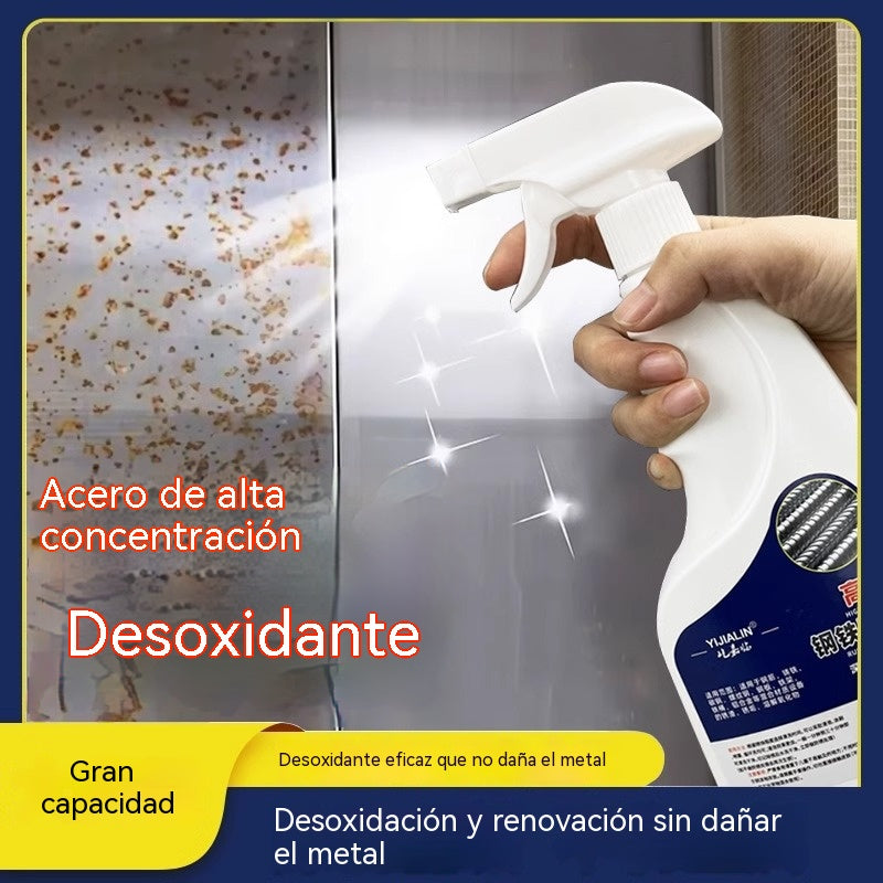 【500ML】✨Potente removedor de óxido para acero, 🚀Limpia rápidamente el óxido de metales, barras de acero y hierro fundido.