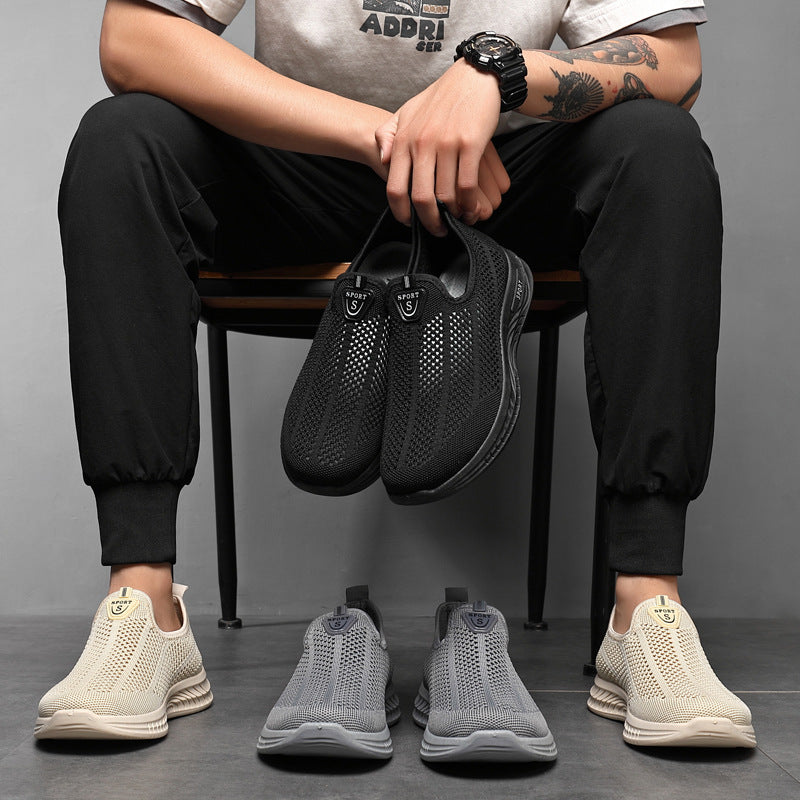 【39-44】Zapatos casuales de malla transpirables, cómodos, antideslizantes y fáciles de usar para hombres