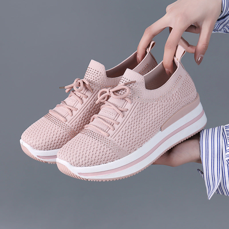 【 36-41】Zapatos deportivos informales para mujer, tela de malla con mosca, zapatos informales transpirables y cómodos