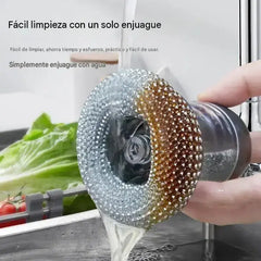 🧽 Cepillo de fregar con dispensador, ¡OFERTA LIMITADA! 💪 Ideal para ollas, sartenes y platos. ¡Limpieza rápida y fácil sin esfuerzo! 🍳
