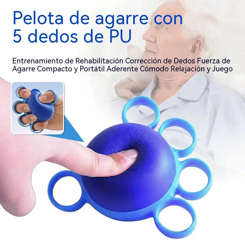 【📢50% de descuento】Pelota de entrenamiento para la rehabilitación de la fuerza de agarre, para personas mayores o supervivientes de un ictus, con aro fijo.