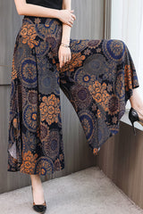 🔥【39%OFF】【XL-5XL】Pantalones de cintura alta, sueltos y adelgazantes con estampado de nueve puntos