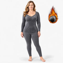 【M-2XL】Conjunto de ropa interior térmica de invierno para mujer: aislante, grueso, con inserciones, de calentamiento rápido, para otoño e invierno.
