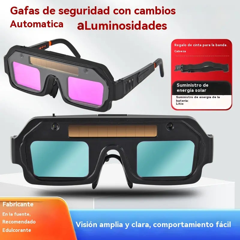 💥🕶️Gafas de soldadura con oscurecimiento automático, gafas de soldadura por arco antideslumbrantes, doble protección para soldadura, gafas de protección UV antideslumbrantes para soldadura