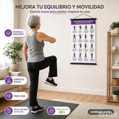 Póster de ejercicios de Tai Chi para personas mayores