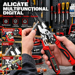 🔧 Pinza Pelacables Digital Multifunción | Alicate Electricista con Pantalla y Punta de Medición ⚡