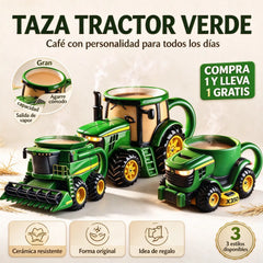 ☕Taza de café retro con forma de tractor agrícola