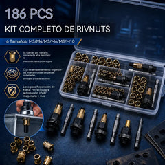 🔥 Más vendido | Juego de tuercas remachables de acero al carbono (incluye tamaños M3–M8)