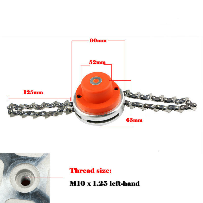 🔥Cabezal de corte de cadena/cortacésped universal（Contiene cuerpo principal + cadena + accesorios de instalación）