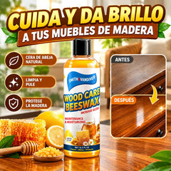 【300 ml】🌿✨ Bálsamo natural de cera de abeja para el cuidado de la madera: limpia, pule y protege los muebles de madera