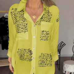 ¡Destaca con Estilo! Camisa de Manga Larga con Estampado de Moda para Mujer