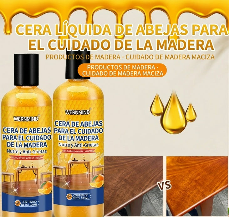 🍯3 botellas 300 mlpor 26 euros✨Crema de cera de abeja natural de alta eficacia para pulir y limpiar madera.