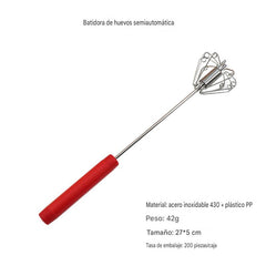 🥳（2 piezas）🥚💪 ¡50% de descuento! Batidor de huevos manual semiautomático: presiona y gira, sin electricidad. Bate huevos y nata en segundos! ✨🧁