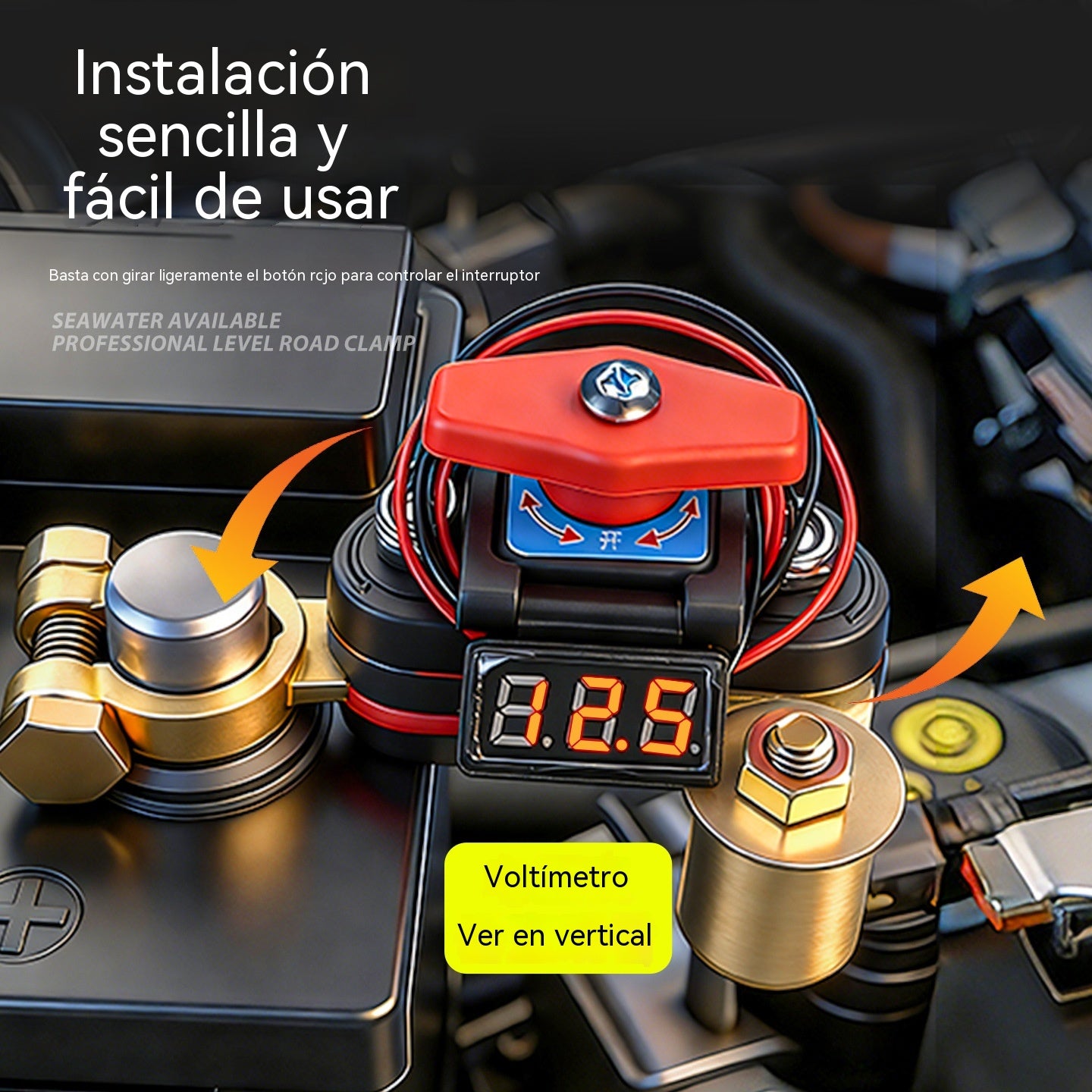 👍👍Interruptor de desconexión de batería giratorio universal de 360° para automóviles. Nuevo interruptor de desconexión de batería de latón de alta potencia con protección contra fugas.