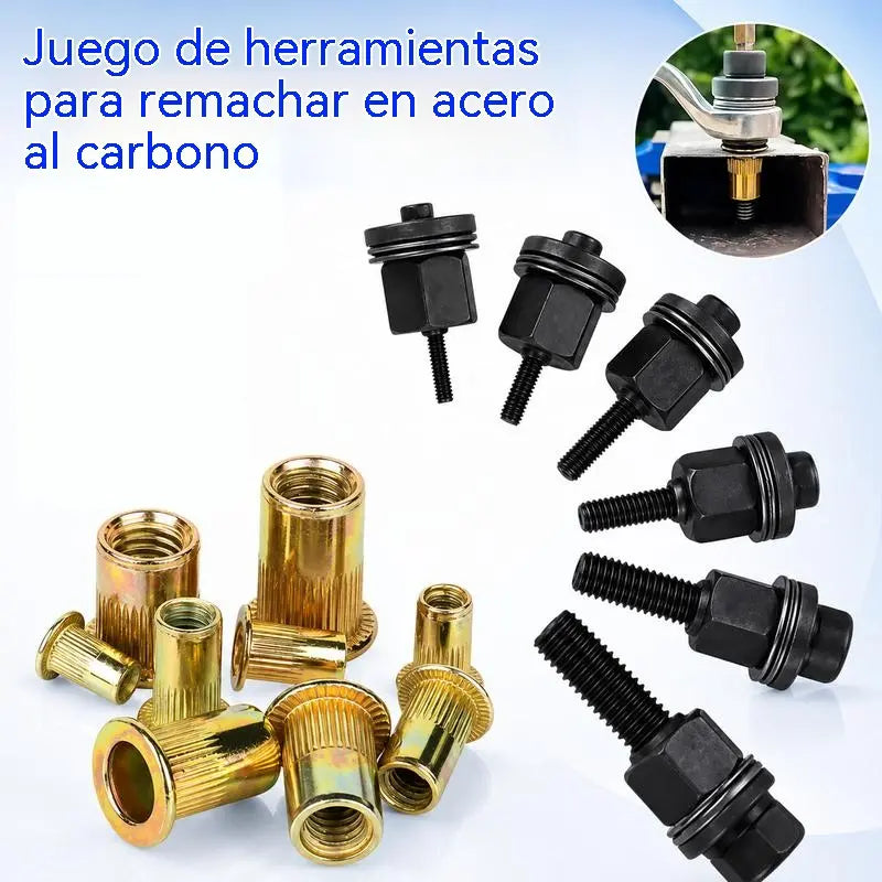 🔥🚗🧰Nuevo éxito de ventas: juego de tuercas remachadas, recambios para reparación de automóviles, juego de 10 piezas de tuercas remachadas