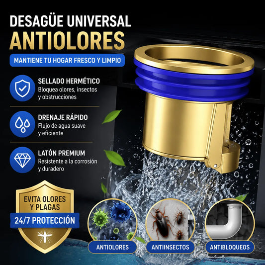 🔥¡Compra 1 y llévate 1 GRATIS!🔥 Desagüe universal de latón para suelo con núcleo desodorizante antiolor 🚿✨