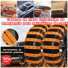 🔥🚗【Paquete de 4, Herramientas de instalación incluidas】🔥 Cadenas de nieve, Cadenas de nieve de emergencia universales para neumáticos de automóvil