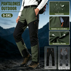 【S-5XL】Pantalones de senderismo para hombre, suaves, impermeables, a prueba de viento, transpirables, cálidos y gruesos, de polar para deportes al aire libre.