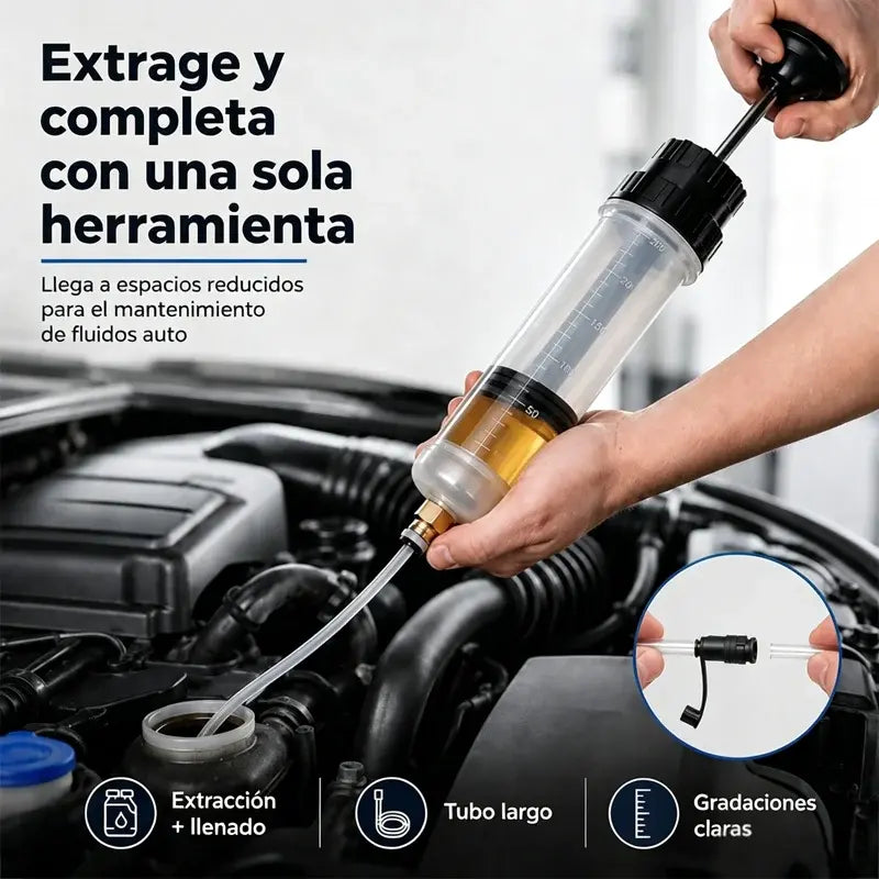 🔧💉 Jeringa Multiusos para Cambio de Aceite – Bomba de Succión e Inyección 2 en 1, Ideal para Aceite de Motor y Líquido de Frenos 🛢️