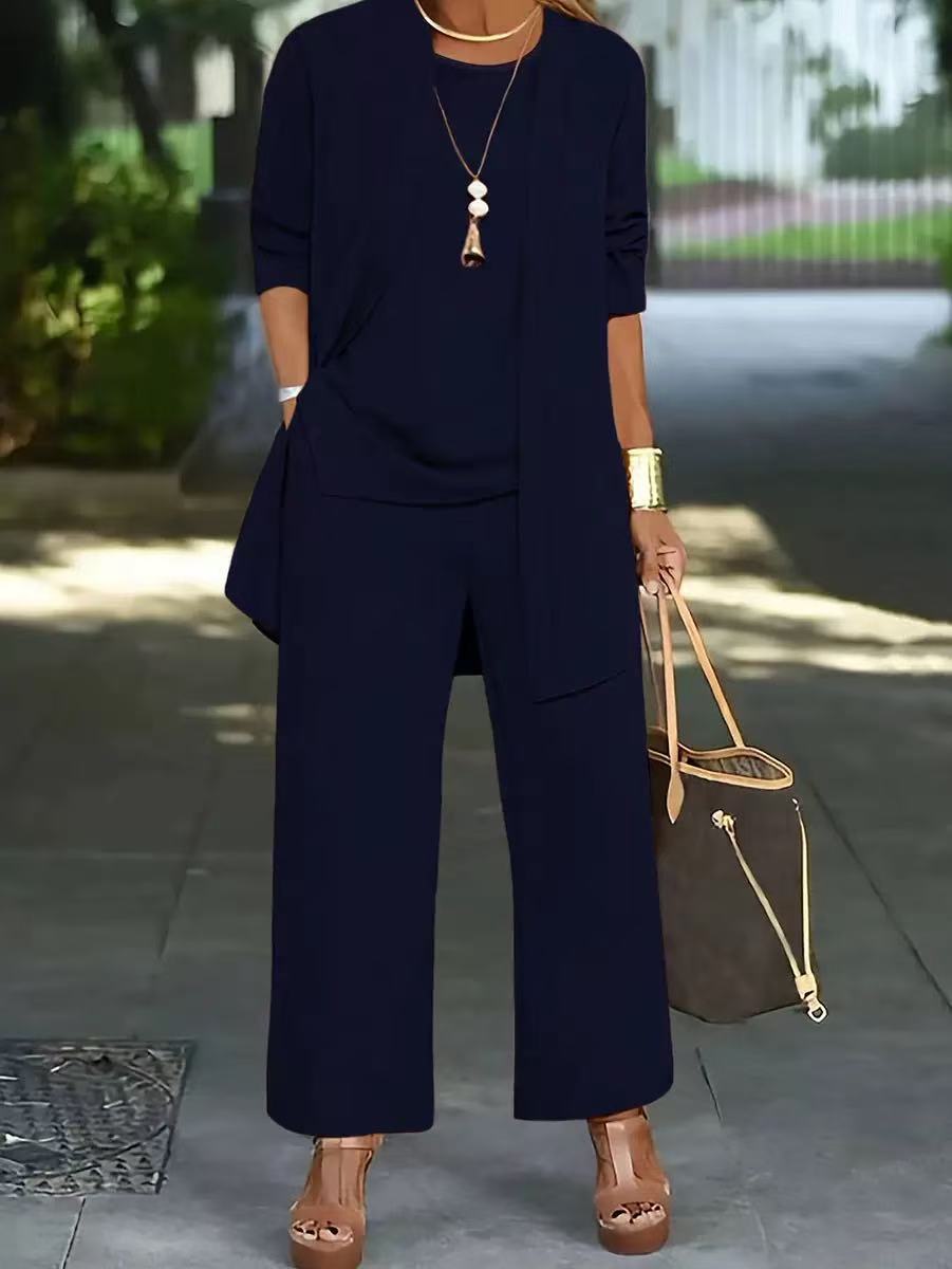 🧥Elegante conjunto de 3 piezas para mujer con corte holgado🍂