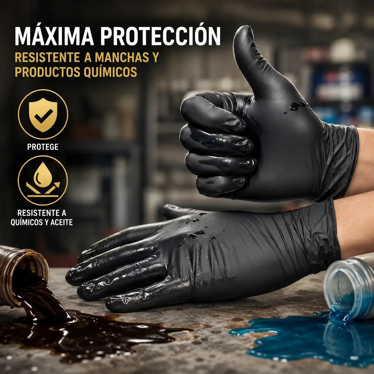 【25€】100 unidades⚡50% de descuento🎁 Guantes profesionales de nitrilo: duraderos, antideslizantes y resistentes a manchas y arañazos.
