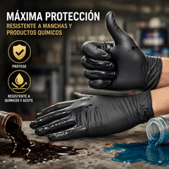【25€】100 unidades⚡50% de descuento🎁 Guantes profesionales de nitrilo: duraderos, antideslizantes y resistentes a manchas y arañazos.