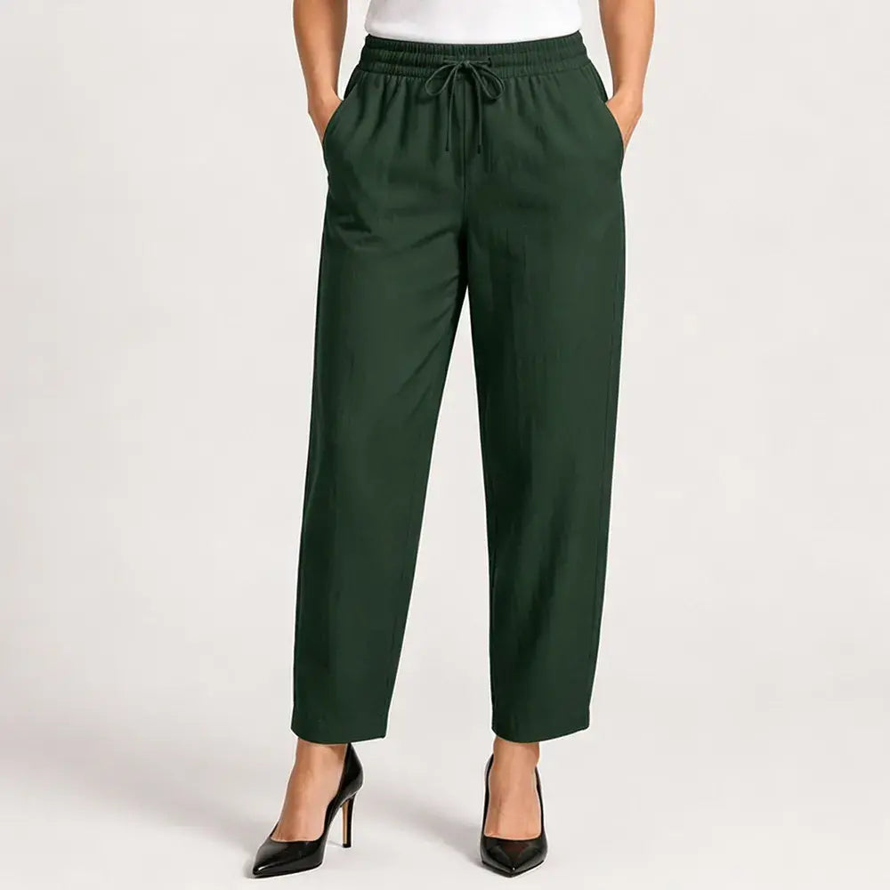 😍💕【40-120 kg】Pantalones casuales para mujer de algodón y lino