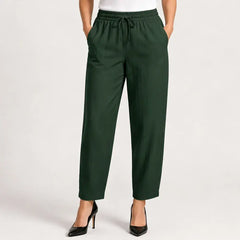 😍💕【40-120 kg】Pantalones casuales para mujer de algodón y lino