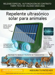 🔥【Oferta especial】🔥Repelente solar ultrasónico para animales para exteriores: puede ahuyentar pájaros y animales.