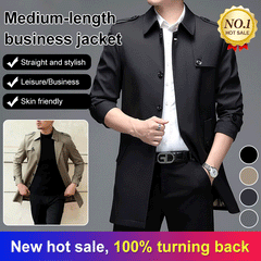 🔥【Especiales de otoño】【40-90 kg】Chaqueta cortavientos de estilo ejecutivo de longitud media