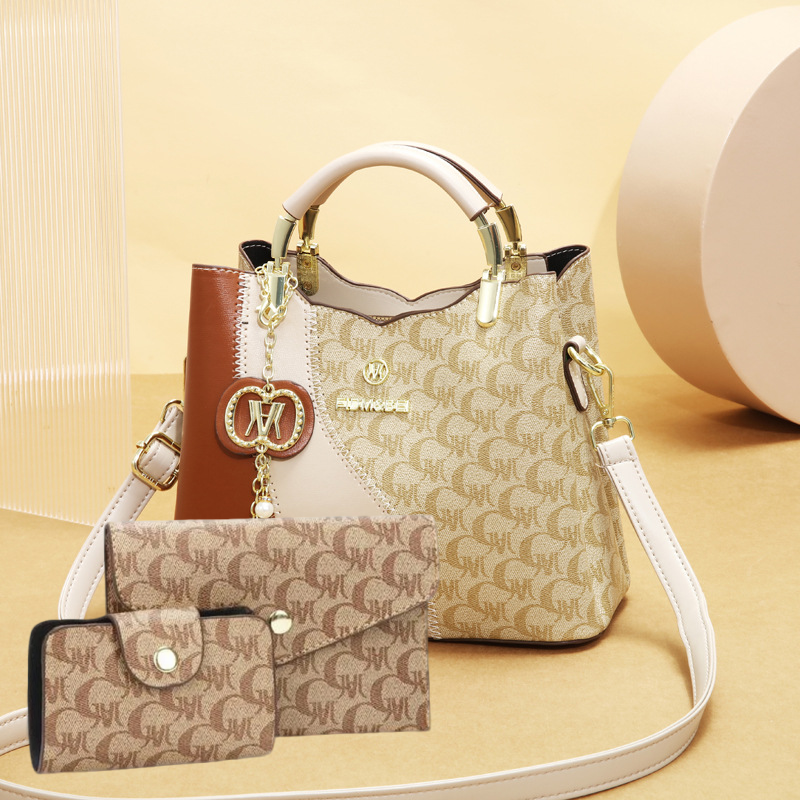 👜 ¡50% de descuento por tiempo limitado! ✨ Set de 3 piezas de bolso tipo cubo estampado [bolso cruzado + cartera + tarjetero], espacioso, estilo retro 🌼