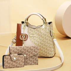👜 ¡50% de descuento por tiempo limitado! ✨ Set de 3 piezas de bolso tipo cubo estampado [bolso cruzado + cartera + tarjetero], espacioso, estilo retro 🌼