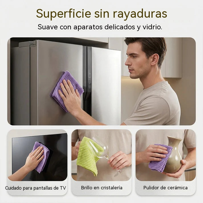 🔥【3 volúmenes 】Rollo de paño de limpieza reutilizable multiusos con hojas desprendibles