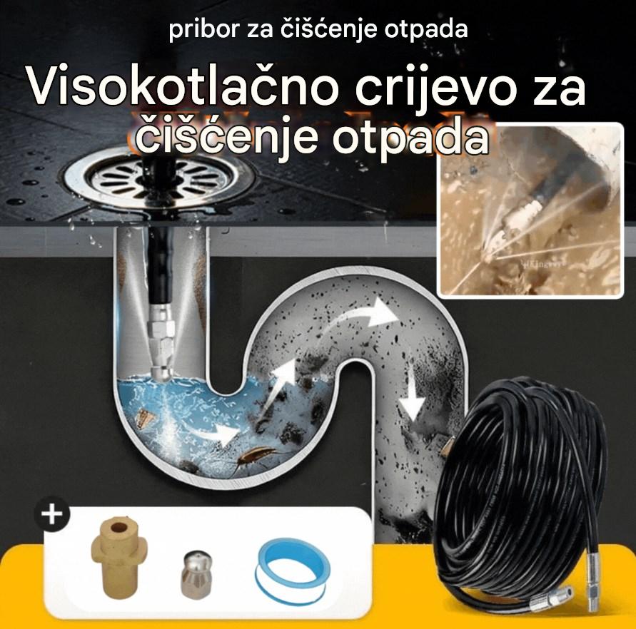 Komplet za čišćenje odvoda od 5800 PSI – mlaznica visokog tlaka i crijevo za začepljene odvode/cijevi