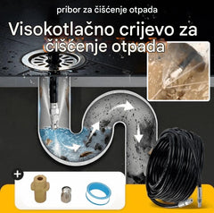 Komplet za čišćenje odvoda od 5800 PSI – mlaznica visokog tlaka i crijevo za začepljene odvode/cijevi