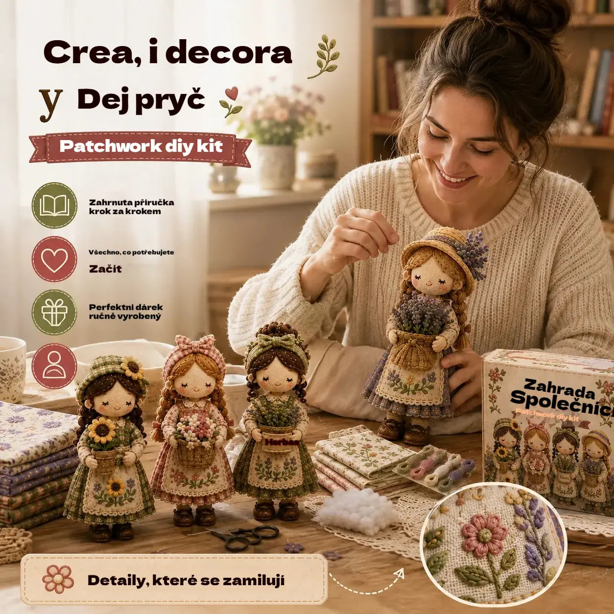 Poslední den: Využijte slevu 49 %!  Miniaturní patchworková sada ze série Miniature World.