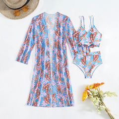 🩱🏖️【Descuento del último día】【40-100KG】Conjunto de traje de baño de tres piezas sexy y moderno