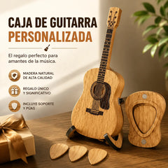 🔥VENTA CALIENTE 50% DE DESCUENTO🎸Mini estuche de madera para púas de guitarra