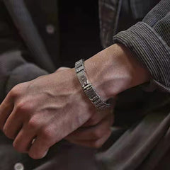 🔥Pulsera de cuentas retorcidas de plata S925 para hombre