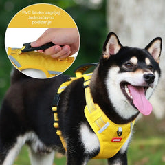 🐶【5–30 kg】Pojas za pse bez povlačenja, izrađen od prozračnog mrežastog materijala koji sprječava pregrijavanje, s reflektirajućim materijalom.