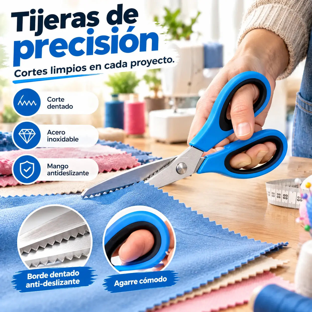 🔥Compra 1 y llévate 1 gratis✂️ Tijeras dentadas profesionales – Tijeras de tela afiladas y dentadas