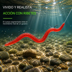 📢📢¡50% de descuento! 【Paquete de 100】⏰ Cebo suave realista con forma de lombriz de tierra, cebo artificial con sabor a camarón, apto para uso en agua dulce y salada.