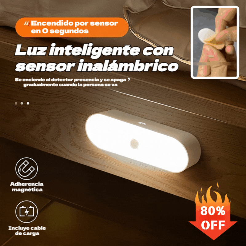 🔥【Compra uno y llévate otro gratis】🏡💡Luz LED inteligente magnética, batería de larga duración, luz ajustable de tres colores