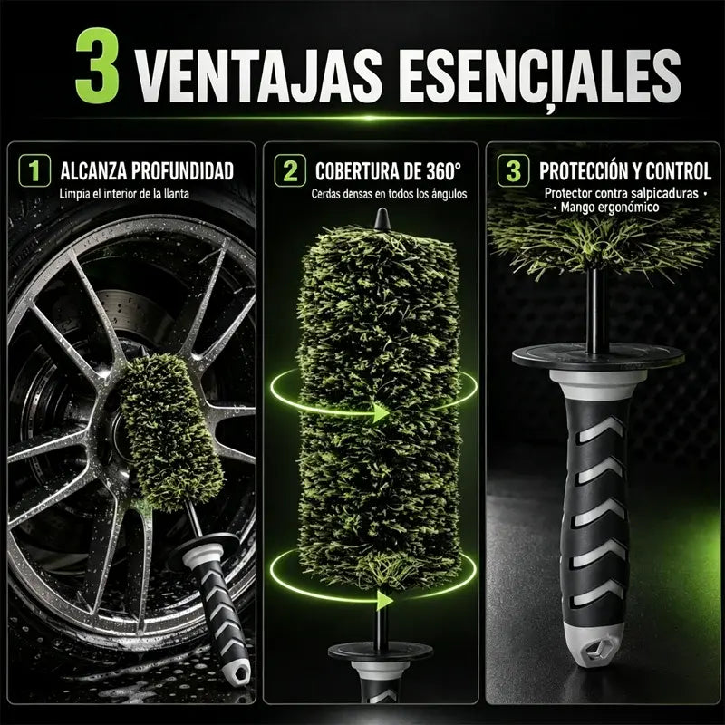 🚗✨ Cepillo Multiusos para Llantas – Ideal para rin, neumáticos y zonas de difícil acceso 🧽