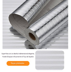 【40cm*5m】🛡️ Lámina Adhesiva de Aluminio Removible – Antigrasa, Resistente al Calor y Fácil de Limpiar