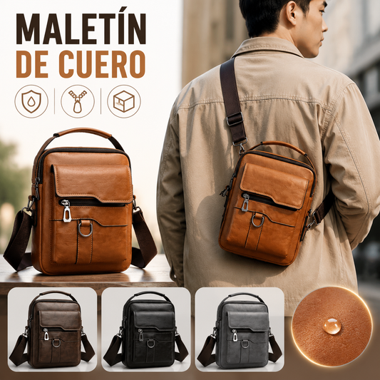 👜✨ Bolso Casual de Piel de Vacuno para Hombre – Elegante, Resistente y de Gran Capacidad