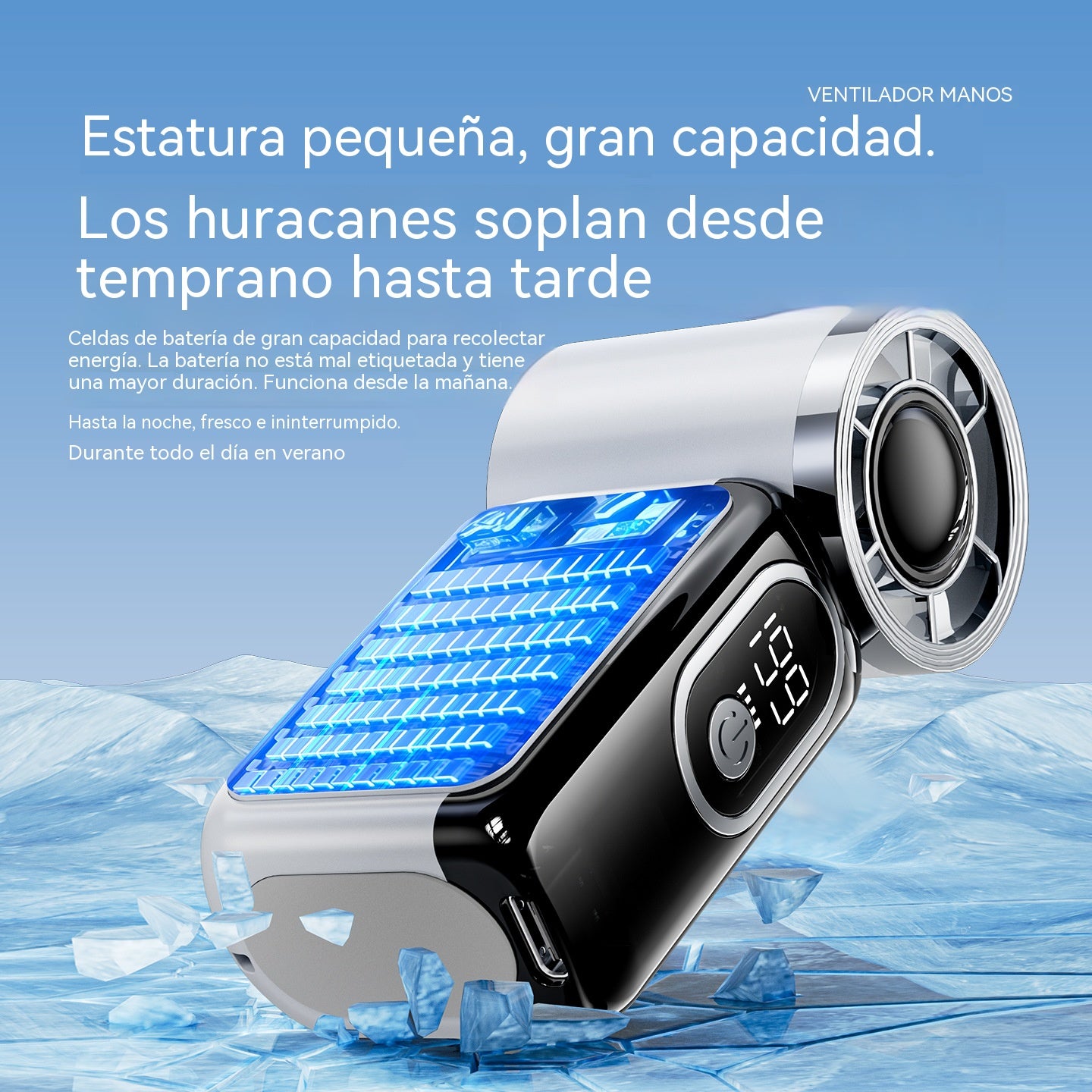 ❄Ventilador portátil de alta velocidad con sistema de superrefrigeración.