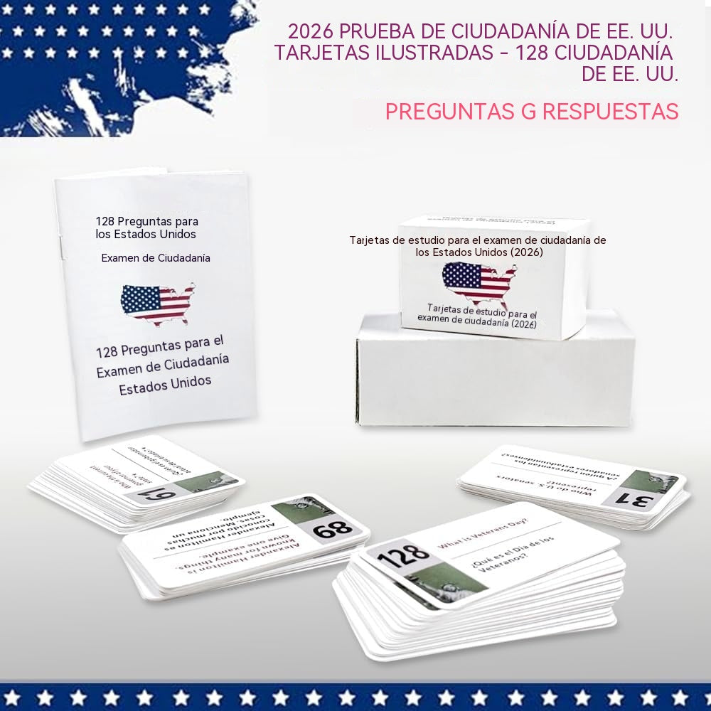 📝 Biaoti 2026 – Tarjetas de preparación para ciudadanía 🇺🇸 ¡Estudia donde quieras, cuando quieras!