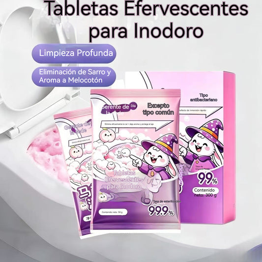 🔥 1 caja (6 bolsas) – solo 25 € 🫧🚽 Tabletas Efervescentes para Inodoro – Limpieza Profunda, Eliminación de Sarro y Aroma a Melocotón ✨🫧